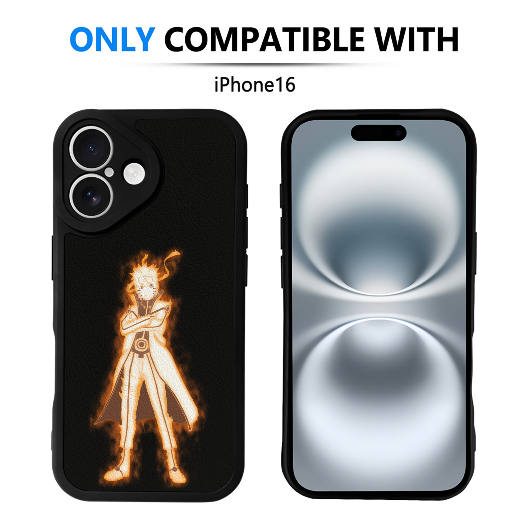 （画像用） NARUTO -ナルト- うずまき ナルト Uzumaki Naruto 【iPhone 16シリーズ対応】シリコンスマホケース（レザー調） 材質：シリコン